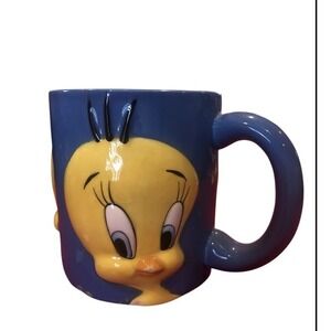 Vintage Looney Tunes Tweety Bird Ceramic Mug Cup‎ Coffee 3D Blue Yellow (1 Mug )